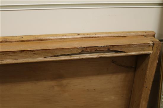 A 19th century pine blanket box W.105cm